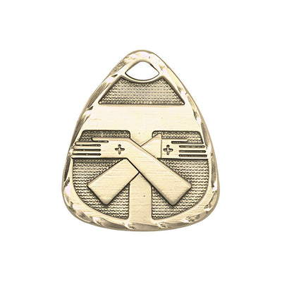 Coat of Arms Franciscan Tau Cross 14kt Gold Medal, Measures 1-inch tall by 7/8-inch wide, Bliss Manufacturing