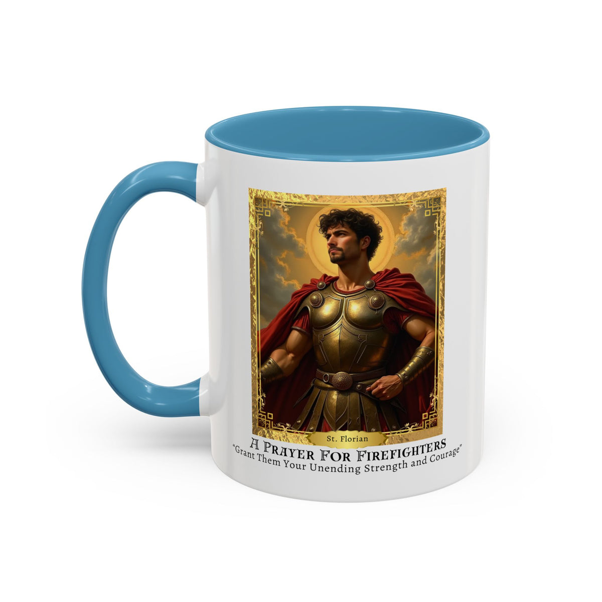 St. Florian 'A Prayer For Firefighters' Prayer Card Devotional Coffee Mug - 11oz Accent Cup