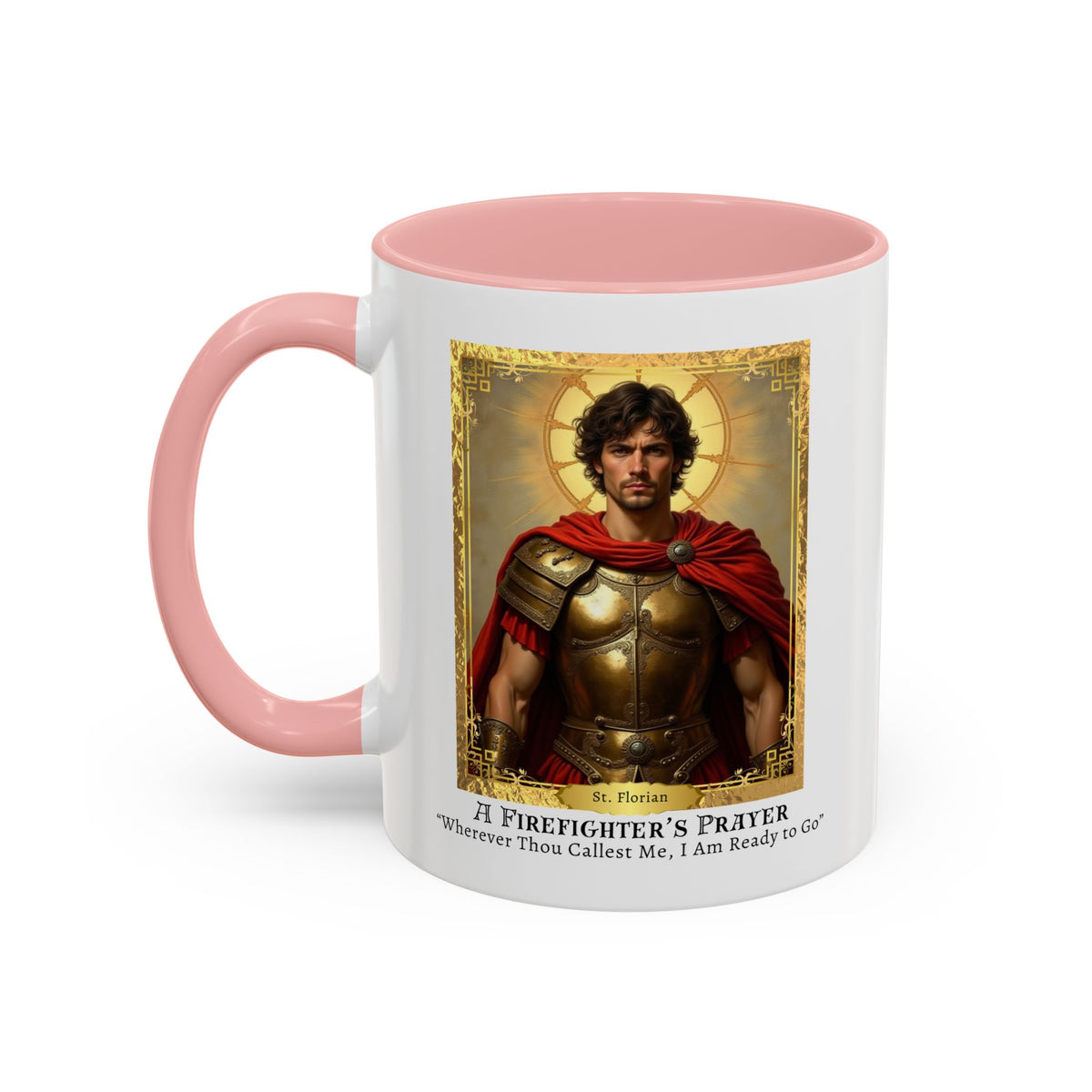 St. Florian 'A Firefighter's Prayer' Prayer Card Devotional Coffee Mug - Inspirational Cup for Firefighters