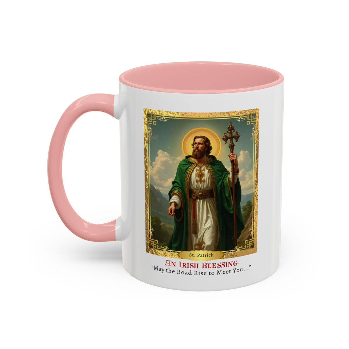 St. Patrick Irish Blessing Prayer Card Devotional Coffee Mug - 11oz Accent Cup