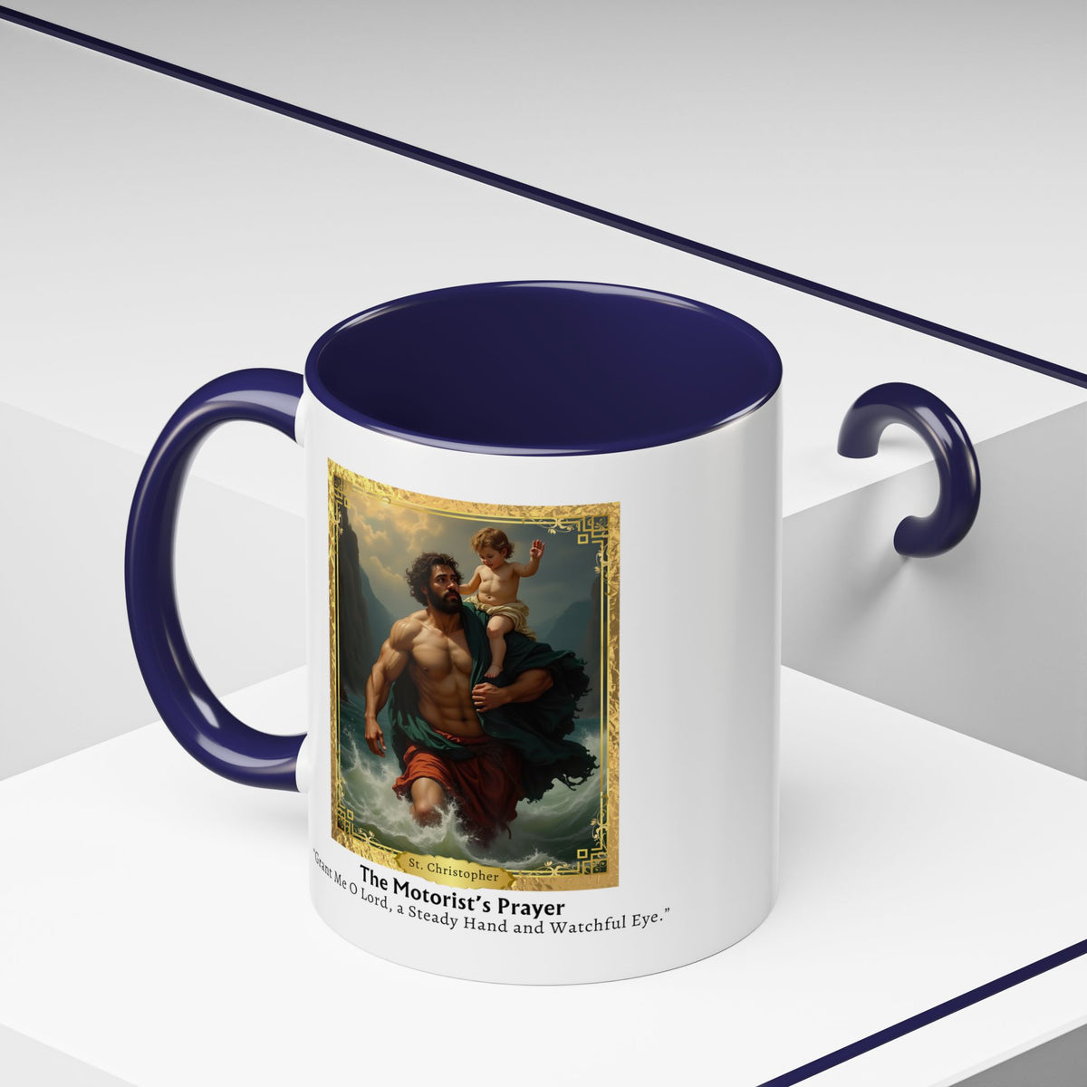 St. Christopher Motorist Prayer Card Devotional Coffee Mug - 11oz Accent Cup