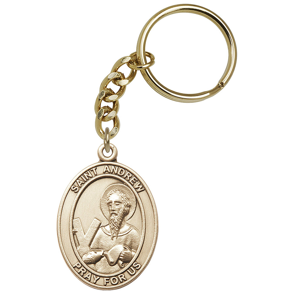 Bliss Manufacturing Engravable Oval St Andrew Key Chain