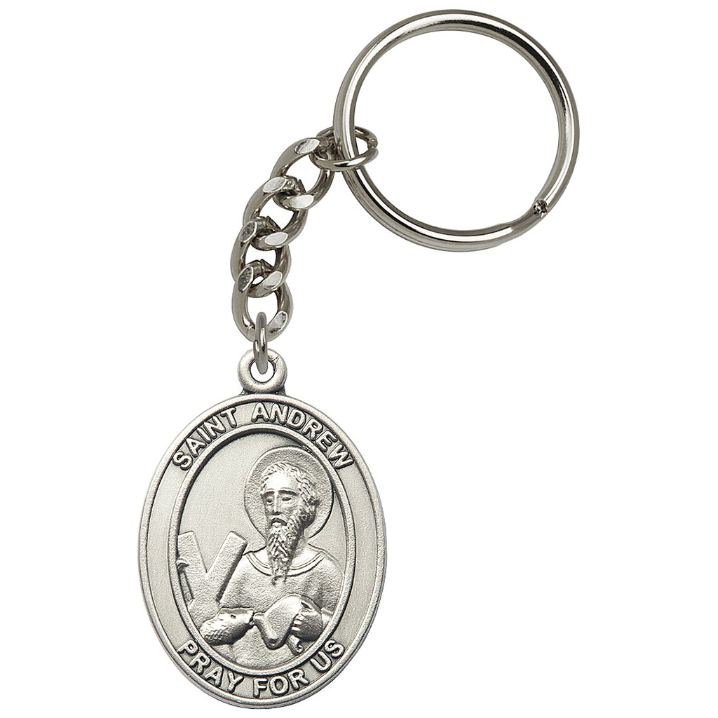 Bliss Manufacturing Engravable Oval St Andrew Key Chain