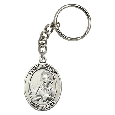 St. Andrew Engravable Oval Pewter Key Chain, Measures 1 7/8 x 11/4, Bliss Manufacturing