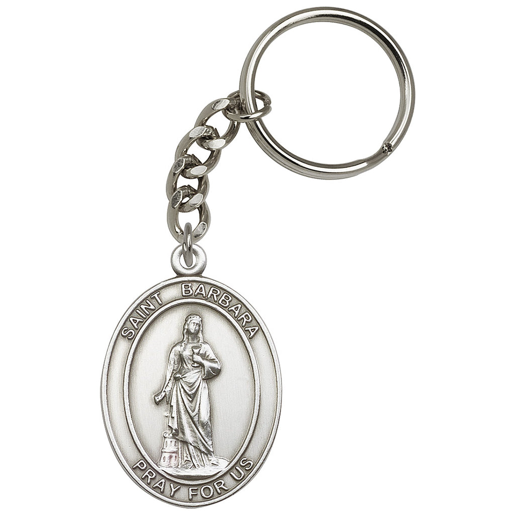 Bliss Manufacturing Engravable Oval St Barbara Key Chain