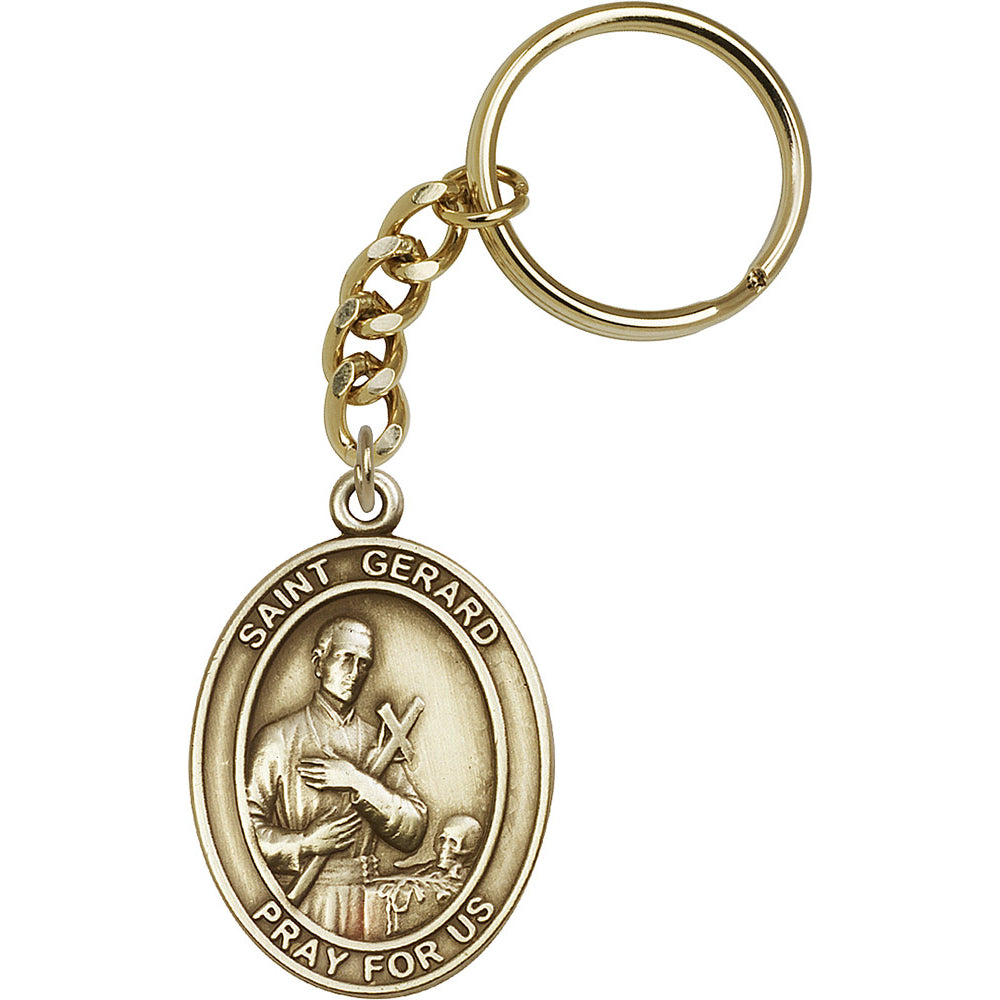 Bliss Manufacturing Oval St Gerard Majella Gold Key Chain