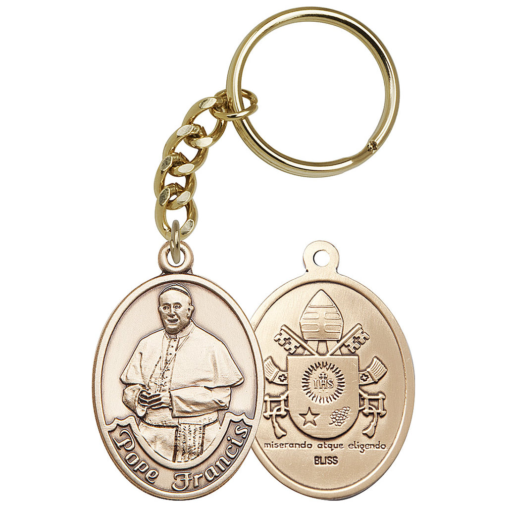 Gold Pope Francis Key Chain