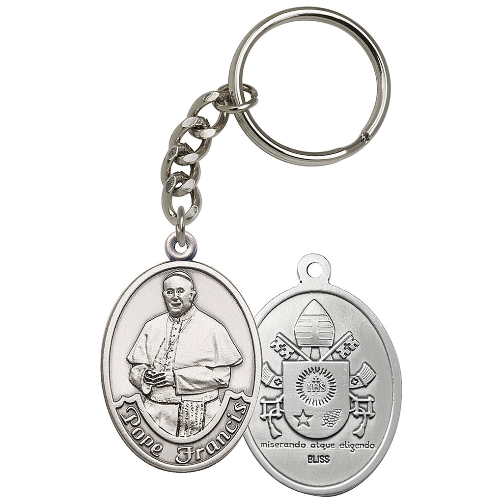 Pewter Pope Francis Key Chain