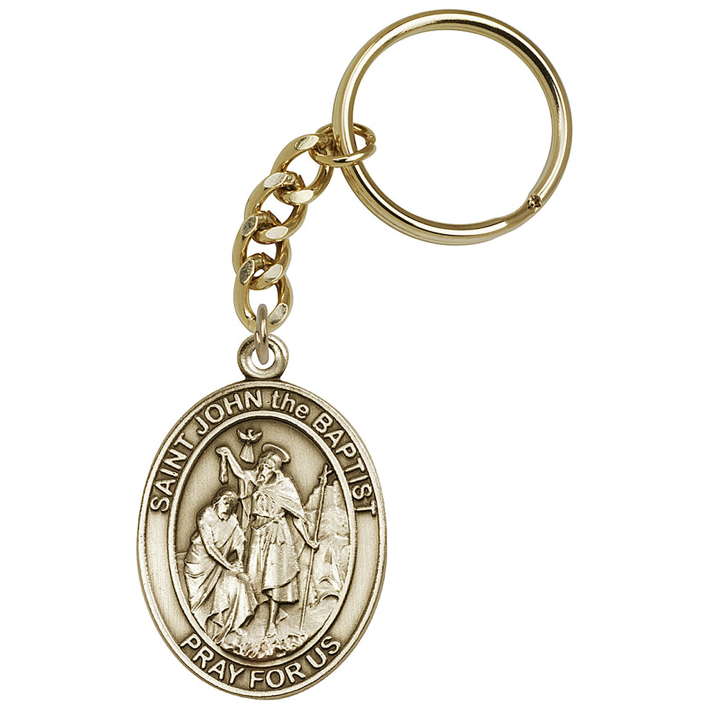 Bliss Manufacturing Engravable Oval St John the Baptist Key Chain