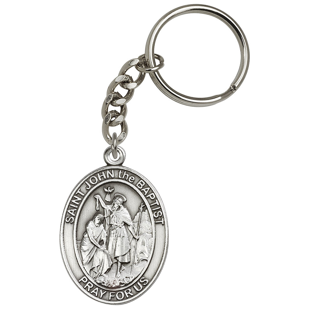 Bliss Manufacturing Engravable Oval St John the Baptist Key Chain