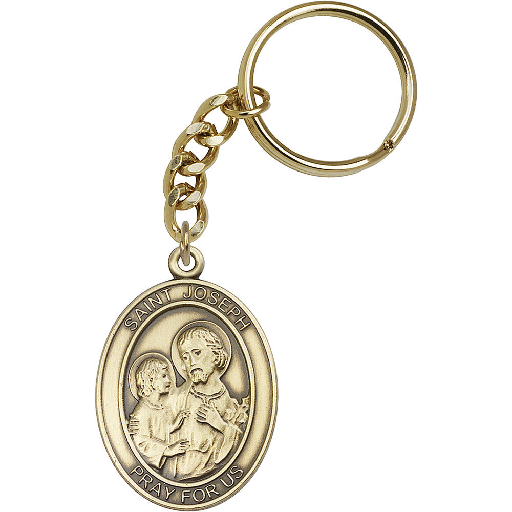 Bliss Manufacturing Engravable Oval Joseph Gold Key Chain