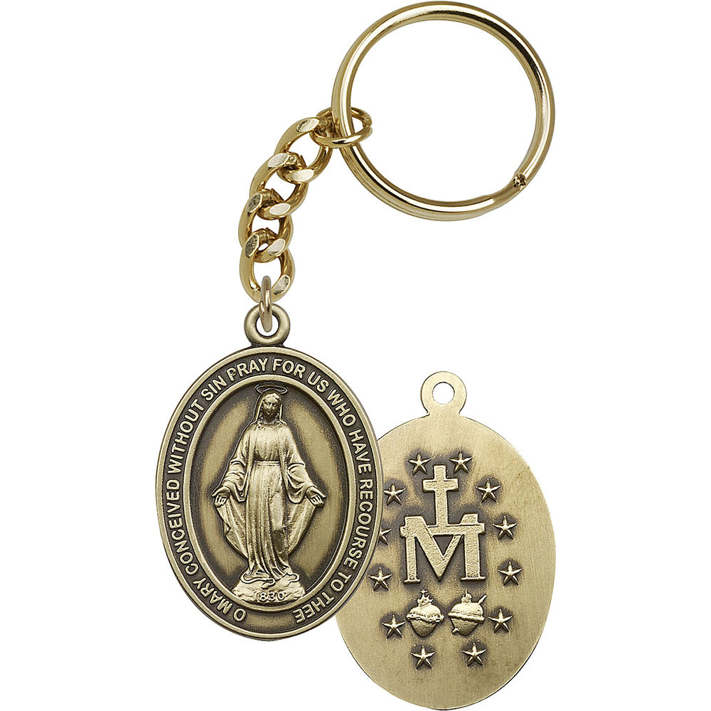 Bliss Manufacturing Oval Miraculous Medal Key Chain