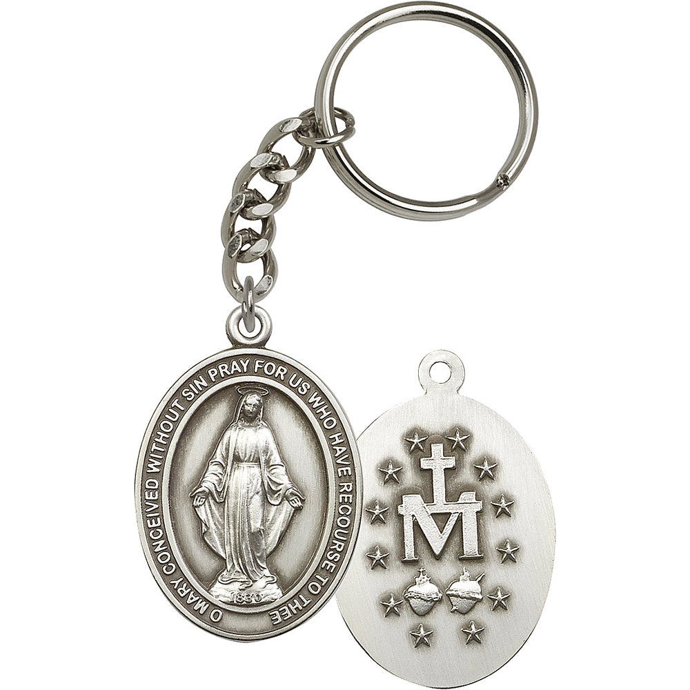 Bliss Manufacturing Oval Miraculous Medal Key Chain