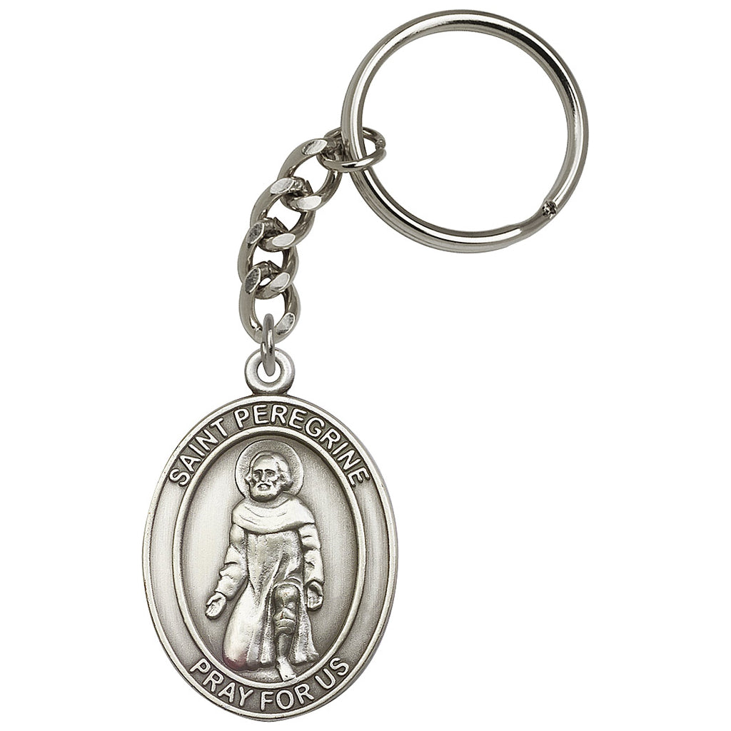 Bliss Manufacturing Engravable Oval St Peregrine Key Chain