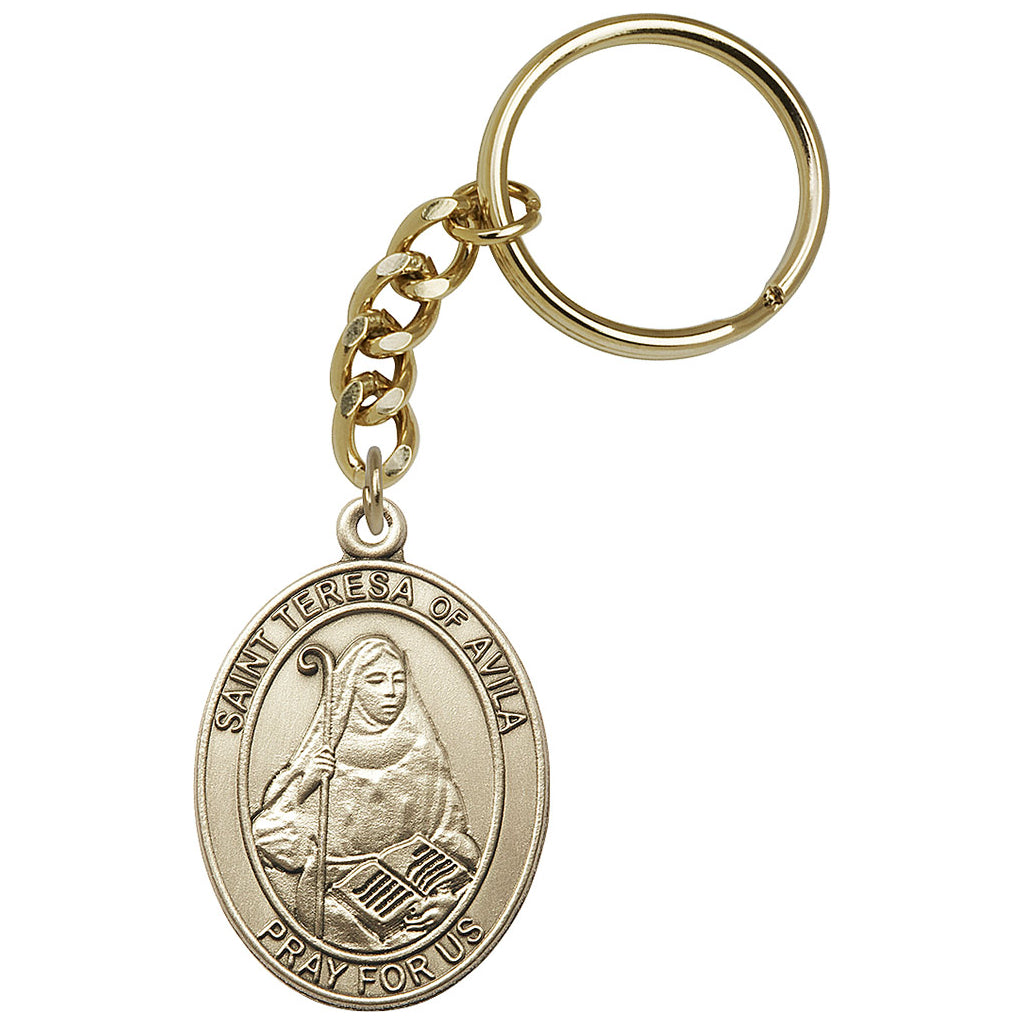 Bliss Manufacturing Engravable Oval St Teresa of Avila Key Chain