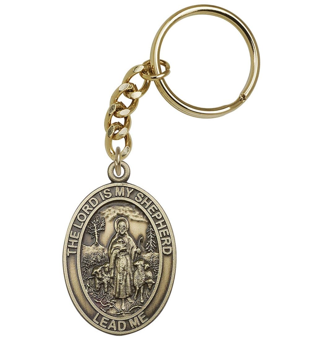 Gold The Lord Is My Shepherd Psalm 23 Key Chain