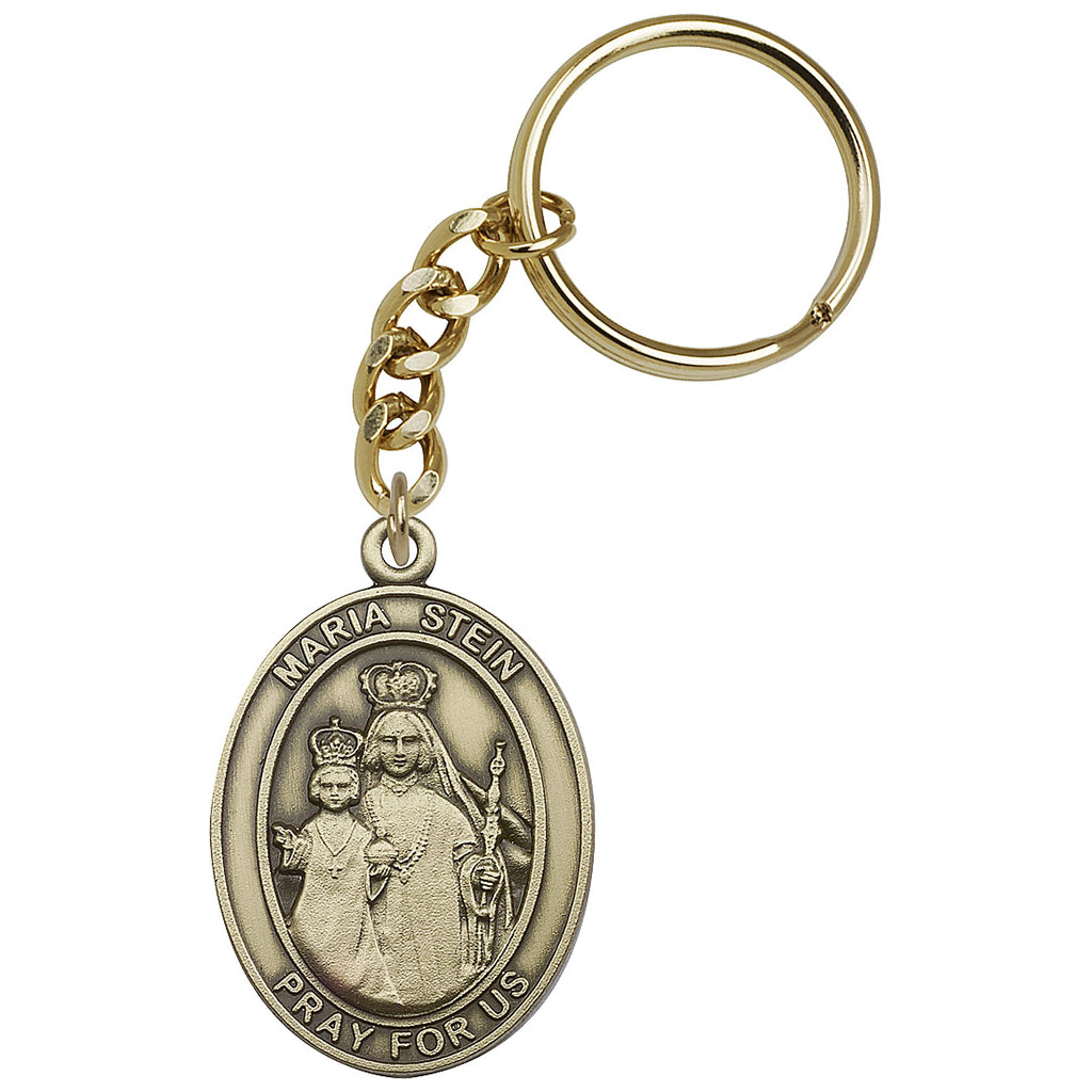 Bliss Gold Oval Maria Stein Key Chain,