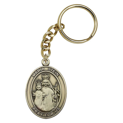 Gold Oval Maria Stein Key Chain, Measures 1 7/8 x 11/4, Bliss Manufacturing