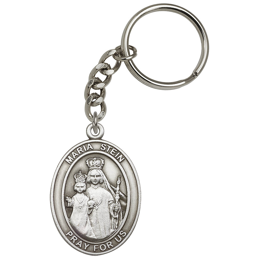 Bliss Pewter Oval Maria Stein Key Chain,