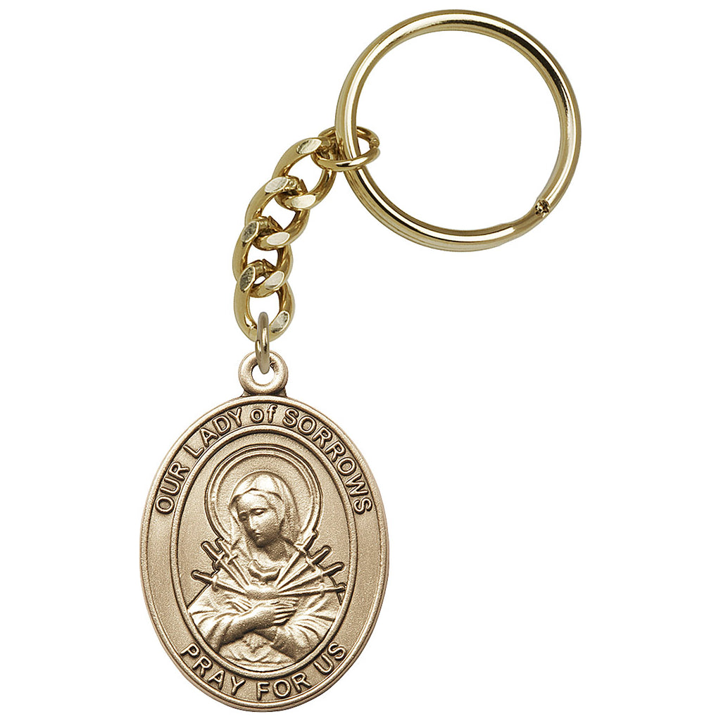 Gold Our Lady of Sorrows Key Chain