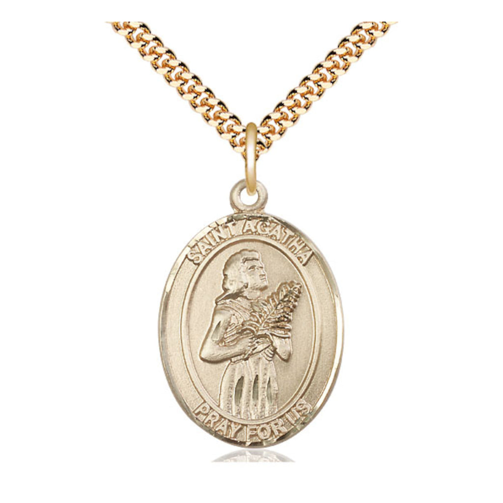 Bliss Large St Agatha Catholic Patron Saint Gold-filled Medal