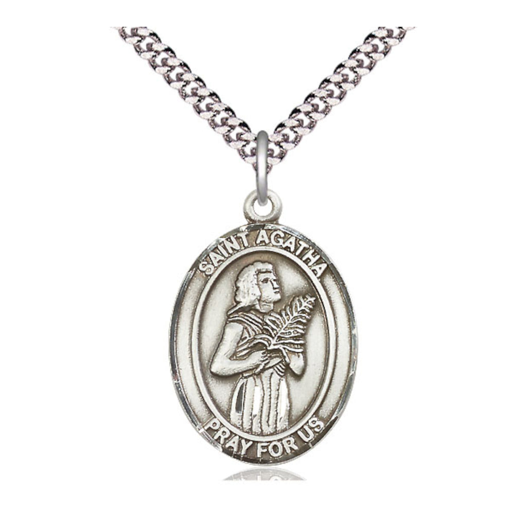 Bliss Large St Agatha Catholic Patron Saint Pewter Medal