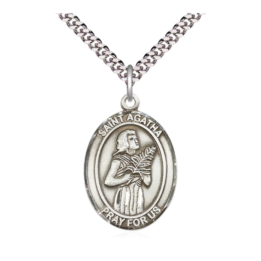 Bliss Large St Agatha Catholic Patron Saint Sterling Medal