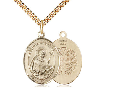 St Benedict Medal Necklace, gold-filled, Bliss Manufacturing