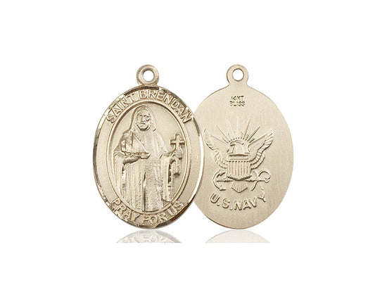 Bliss St Brendan Navy Catholic Saint Large Medal