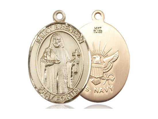 14kt Gold St Brendan Navy Medal