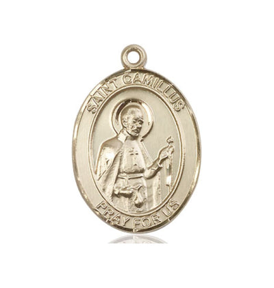 St Camillus of Lellis Medal Necklace, 14kt gold, Bliss Manufacturing