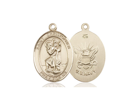 Bliss St Christopher Navy Catholic Patron Saint Oval Medal