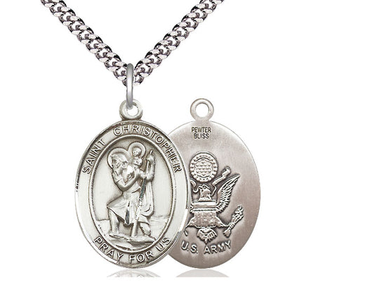 Bliss St Christopher Army Catholic Patron Saint Medal