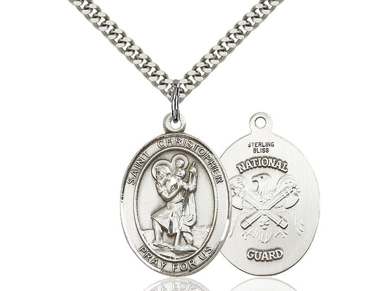 Bliss St Christopher National Guard Catholic Patron Saint Oval Medal