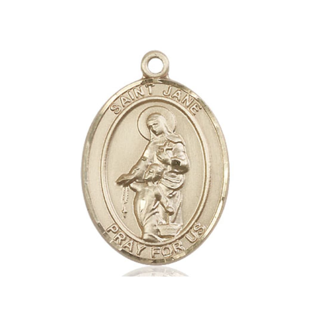 Bliss St Jane of Valois 14kt Gold Oval Large Medal Only,