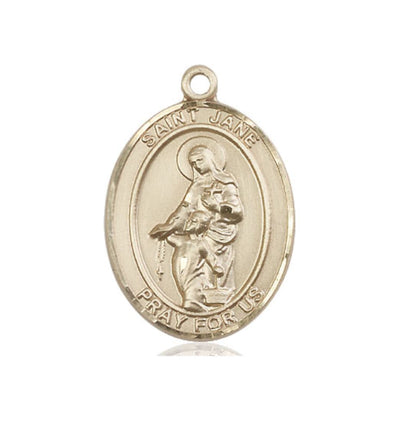 St Jane of Valois 14kt Gold Oval Large Medal Only, Bliss Manufacturing