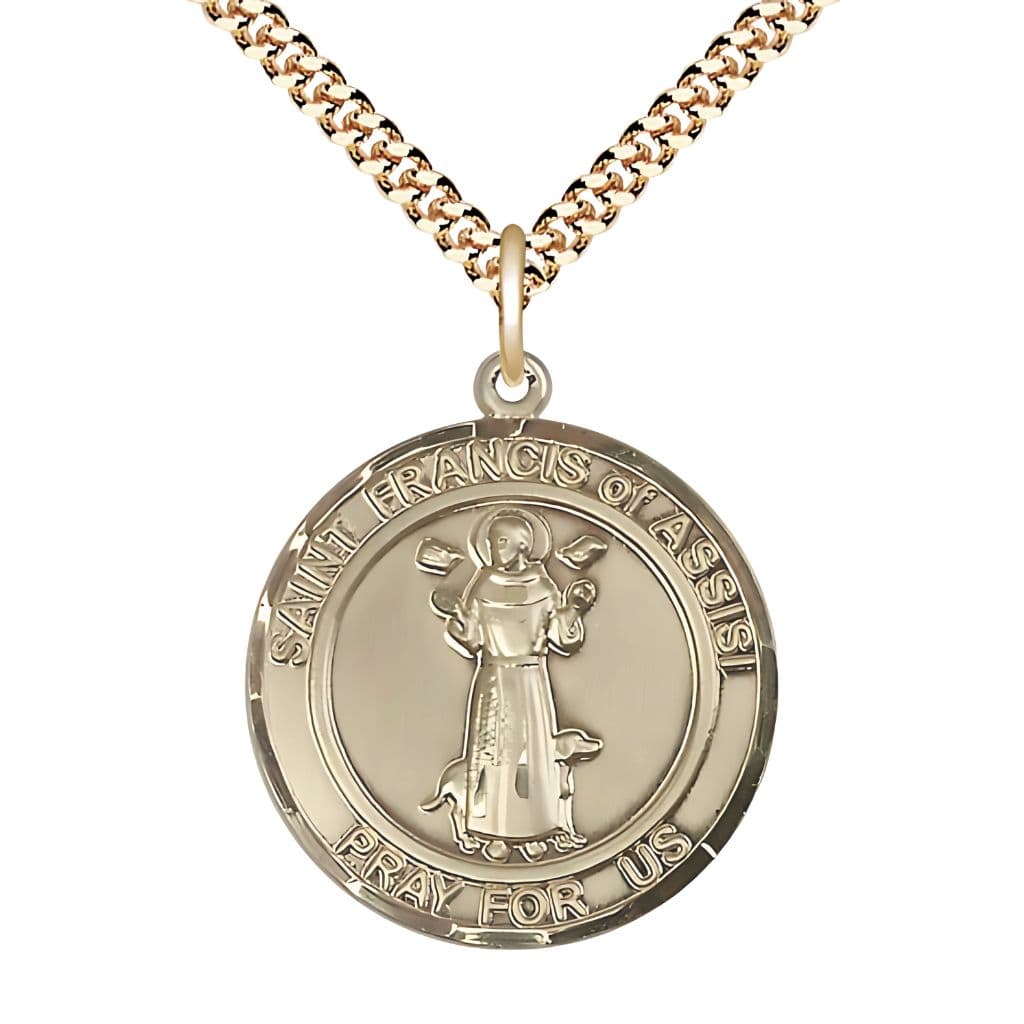 Bliss St. Francis of Assisi Round Gold-filled Oval Engravable Medal