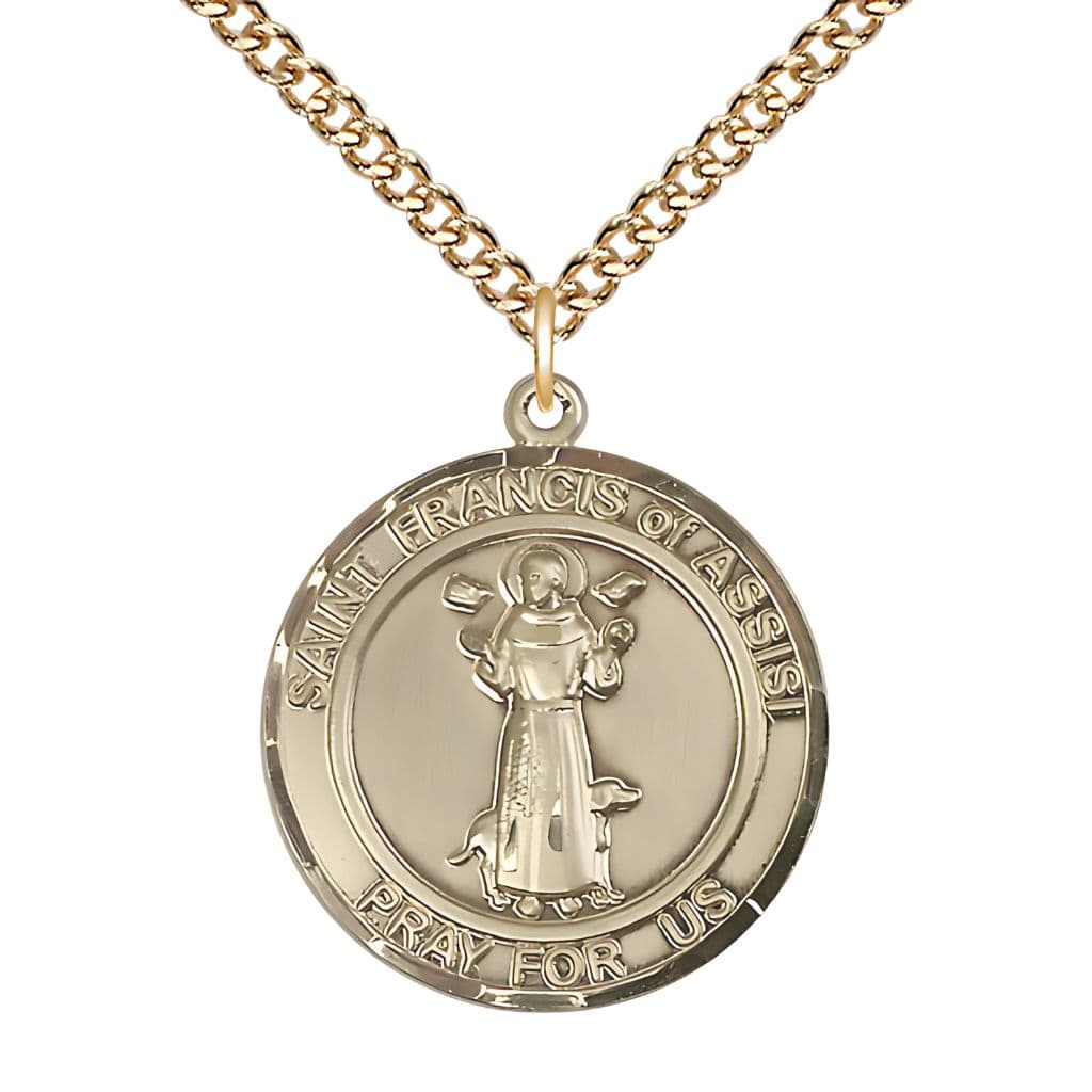 Bliss St. Francis of Assisi Round Gold-filled Oval Engravable Medal