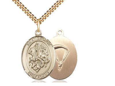 St George Paratrooper Catholic Patron Saint Medal, gold-filled, Bliss Manufacturing