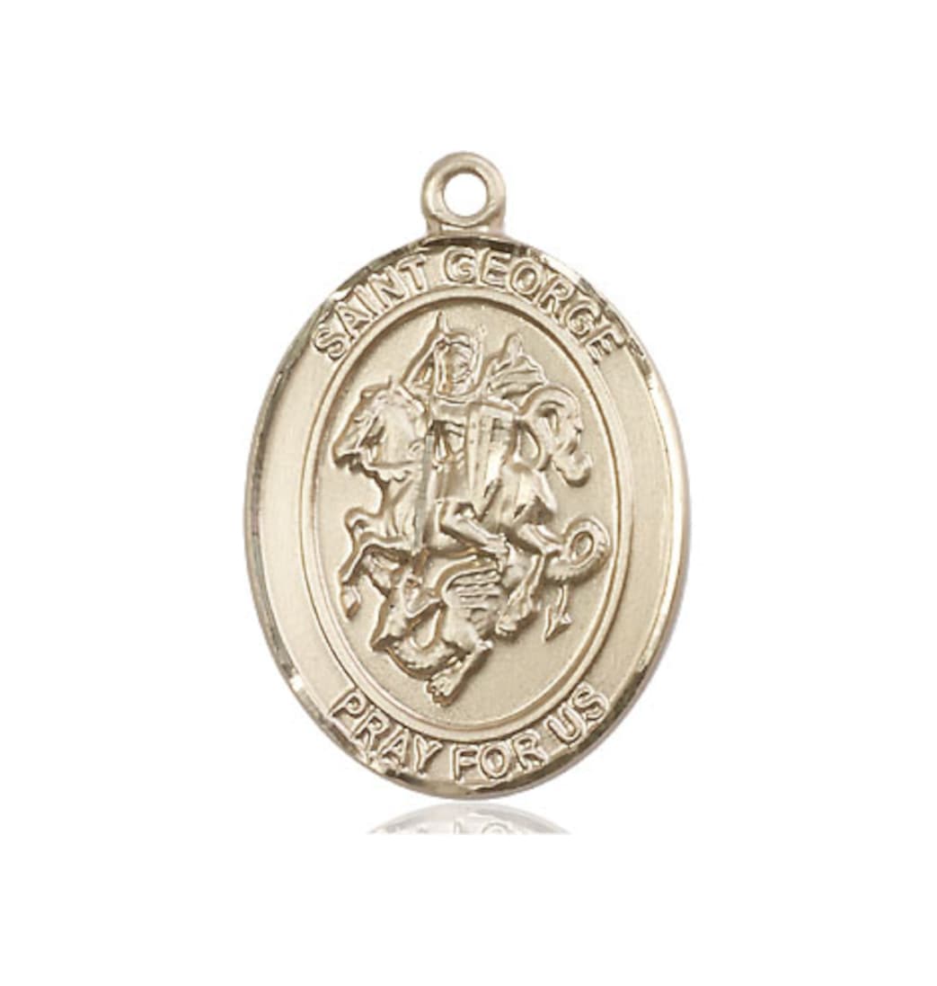 Bliss Manufacturing Large St George 14kt Gold Oval Medal,