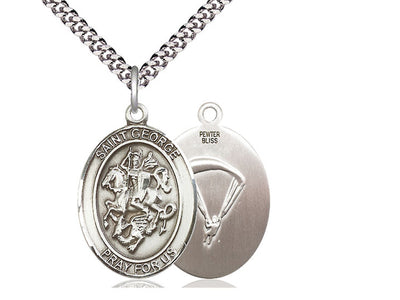 St George Paratrooper Catholic Patron Saint Medal, pewter, Bliss Manufacturing