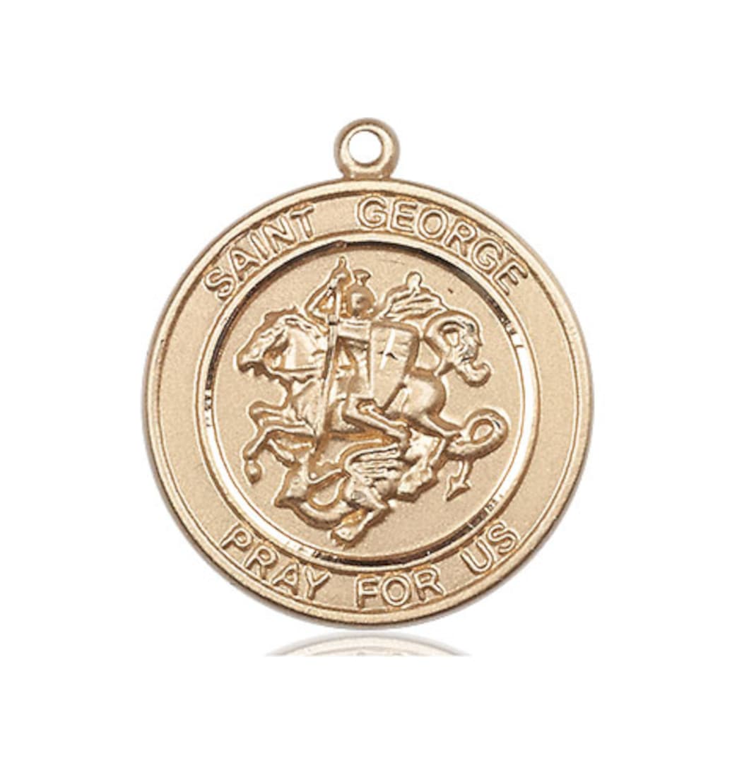 Bliss Manufacturing Round St George 14kt Gold Large Medal Only,