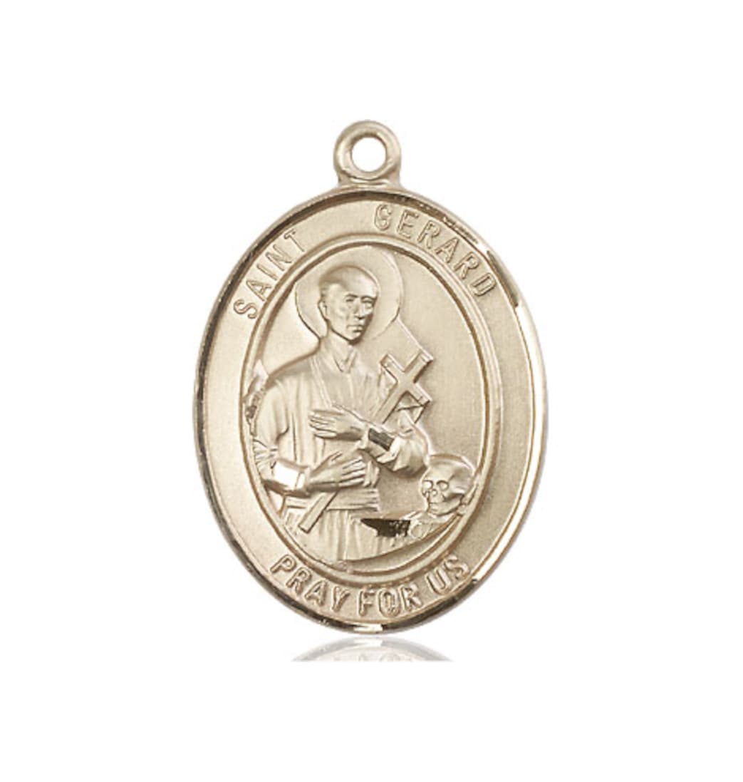 Bliss Manufacturing St Gerard Majella 14kt Gold Oval Large Medal,