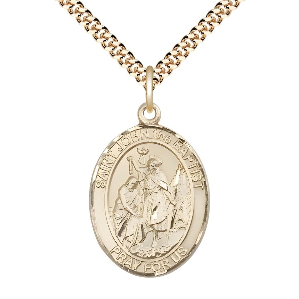 Bliss St. John the Baptist Gold-filled Oval Engravable Medal