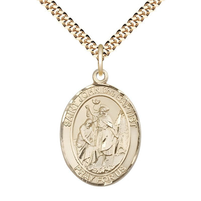 St. John the Baptist Gold-filled Oval Engravable Medal, Bliss Manufacturing