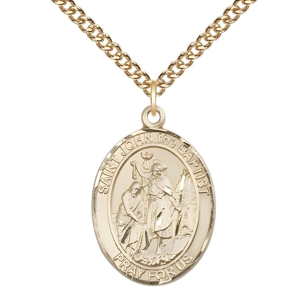 Bliss St. John the Baptist Gold-filled Oval Engravable Medal view 2