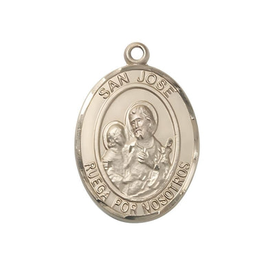 San Jose 14kt Gold Oval Engravable Medal Pendant, Bliss Manufacturing