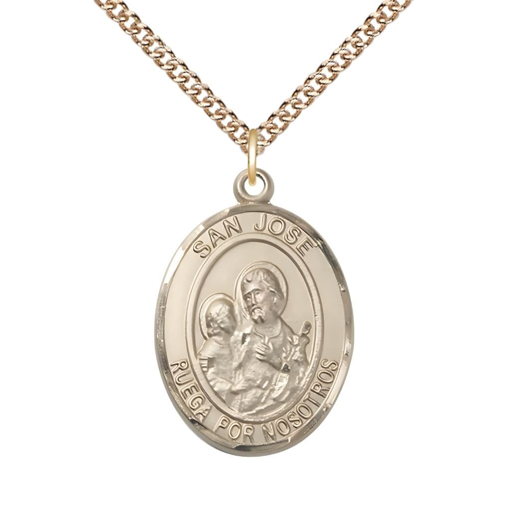 San Jose 14kt Gold Oval Engravable Medal Pendant view 2, Bliss Manufacturing