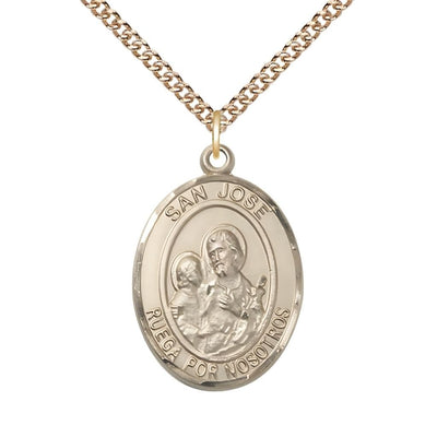 San Jose 14kt Gold Oval Engravable Medal Pendant view 2, Bliss Manufacturing
