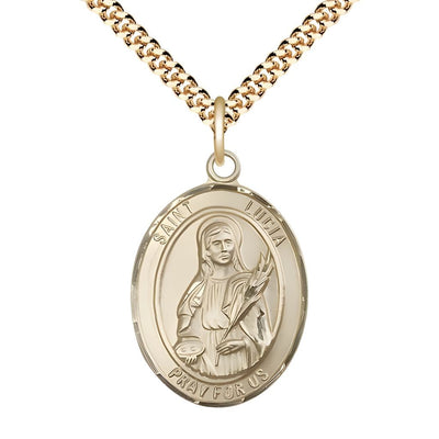 St. Lucia of Syracuse Gold-filled Oval Engravable Medal, Bliss Manufacturing